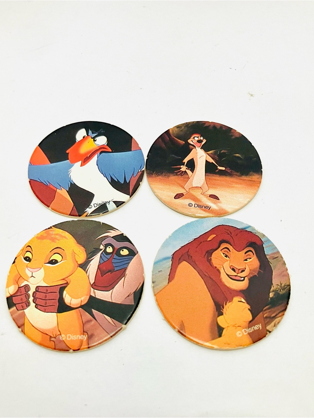 Pogs 1990’s Disney Lion King Milk Caps Lot(4) Edwards Cinema Rare
